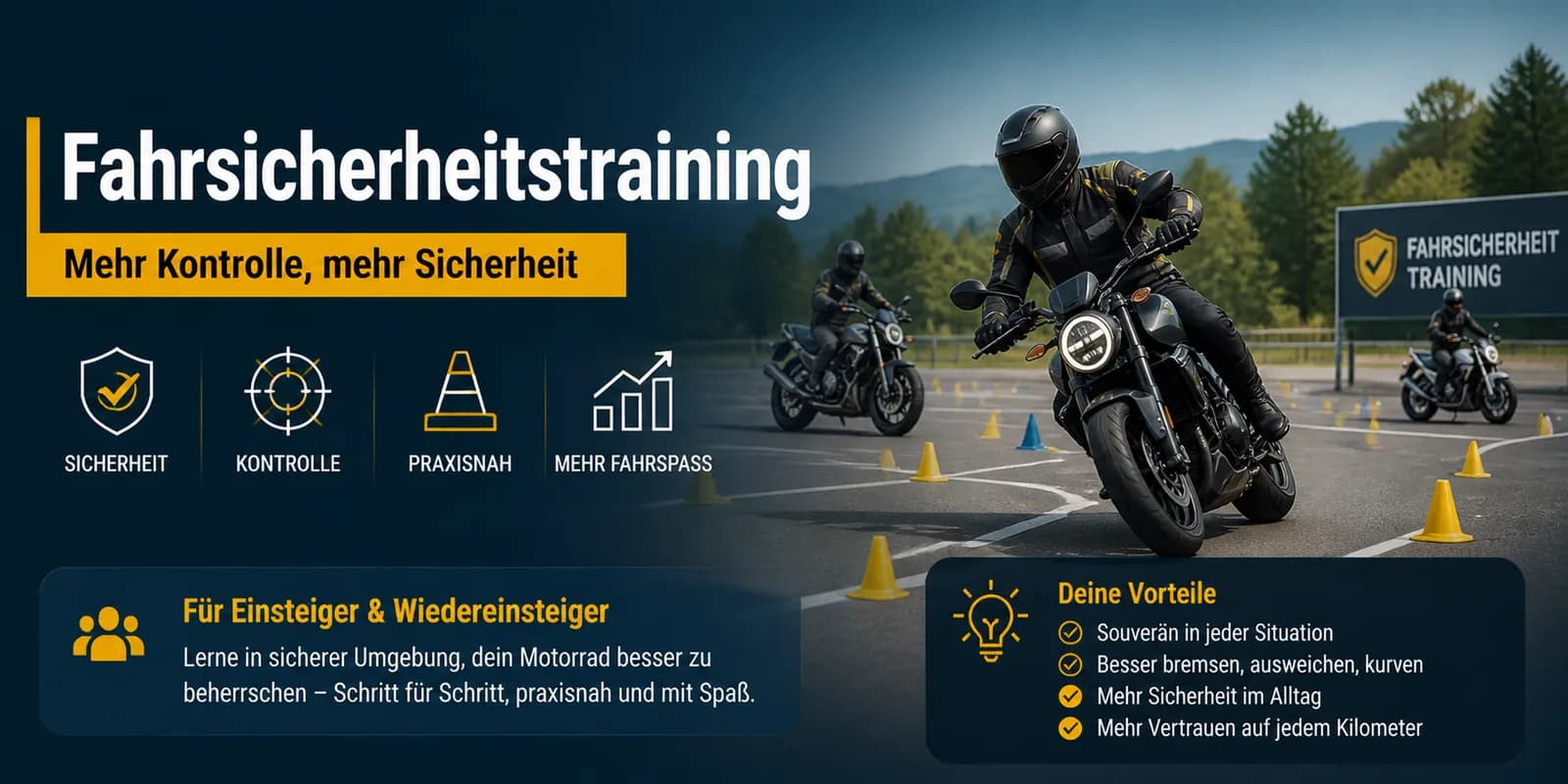 Fahrsicherheitstraining: Bremsen, Ausweichen und Schräglage im geschützten Rahmen üben — wann es sich lohnt
