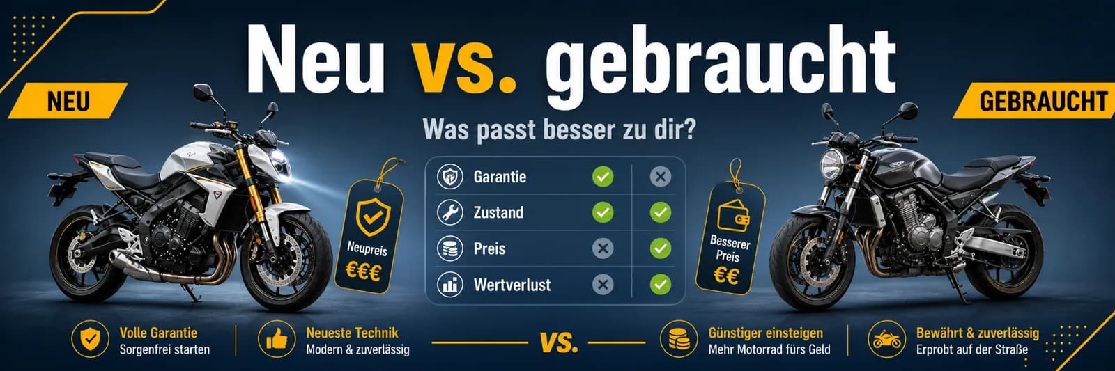 Neu vs. gebraucht — was passt besser zu dir? Garantie, Zustand, Preis und Wertverlust im Vergleich