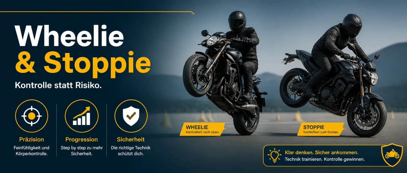 Wheelie und Stoppy: was die Tricks bewirken, welche Risiken sie bergen und warum sie auf öffentlichen Straßen verboten sind