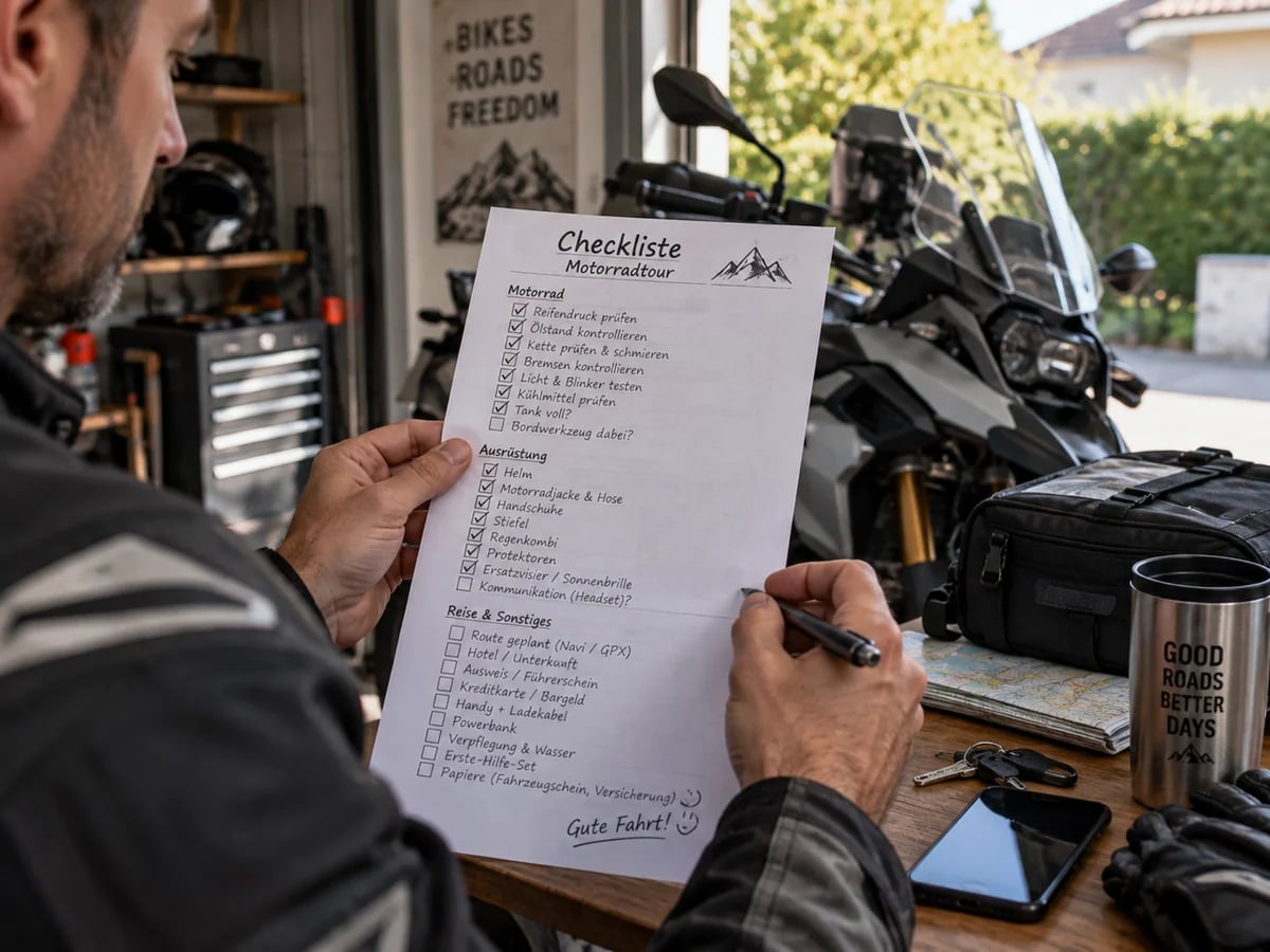Touren-Checkliste – Bild mit KI erstellt